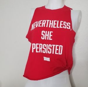 Nevertheless She Persisted || Red Crop Top Tank